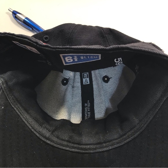 VINTAGE MLB 90s BOSTON RED SOX New Era Youth Fitted 6 3/8 Black Hat 59 Fifty - Picture 6 of 10